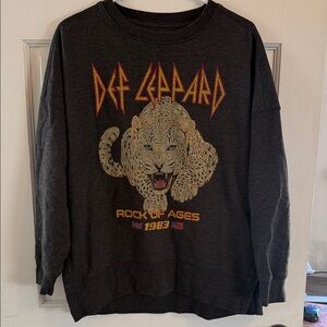 Rock of Ages 1983 Leopard Graphic Women’s Sweatershirt Black